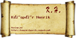 Káspár Henrik névjegykártya